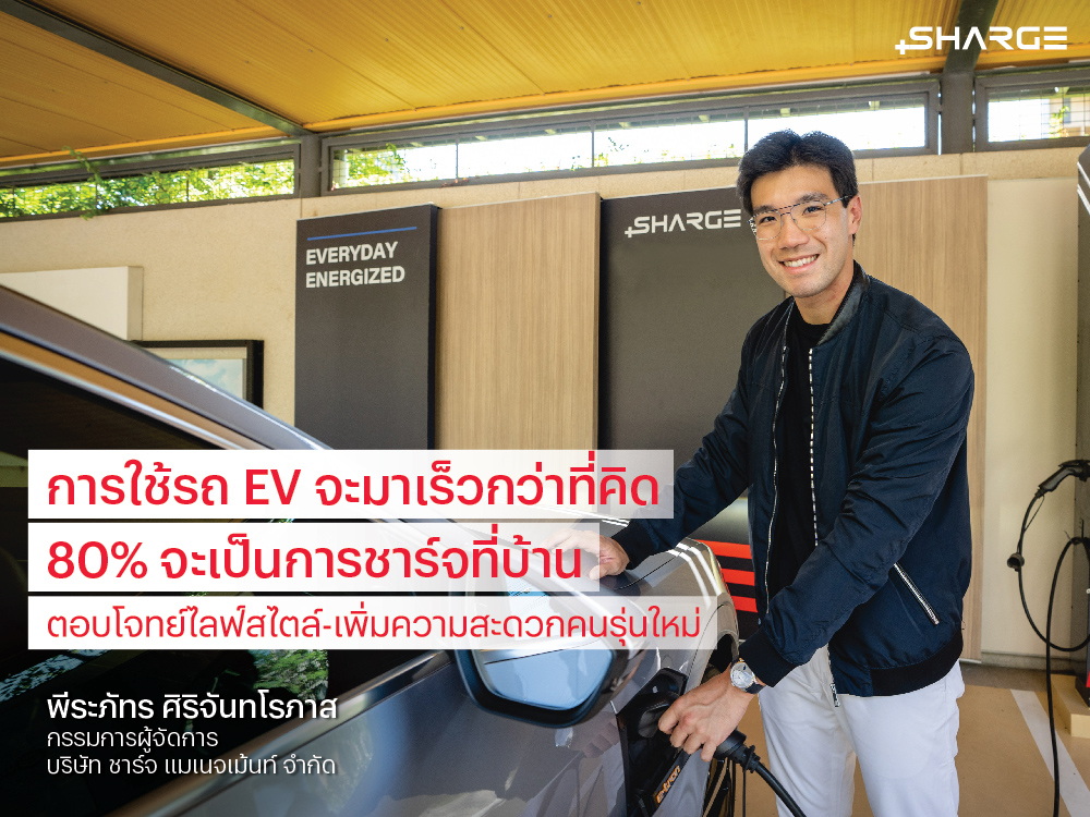 ‘SHARGE’ ตั้งเป้าขึ้นเบอร์หนึ่งผู้ให้บริการธุรกิจชาร์จรถ EV ครบวงจร ตั้งเป้ายอดขายสู่ 3,000 ล้านบาท ภายใน 5 ปี